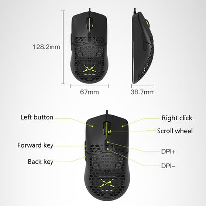 DELUX M700BU 7 Keys Wired Games Mouse Desktop Wired Mouse, Style: 3389 (Support 16000DPI) - Wired Mice by DELUX | Online Shopping South Africa | PMC Jewellery | Buy Now Pay Later Mobicred