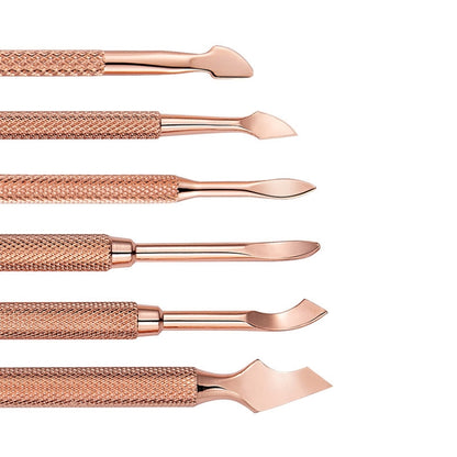 3 PCS Stainless Steel Rose Gold Double-Headed Steel Push Dead Skin Scissors Nail Set,Style: 02  Big Head - Nail Art Equipment by PMC Jewellery | Online Shopping South Africa | PMC Jewellery | Buy Now Pay Later Mobicred