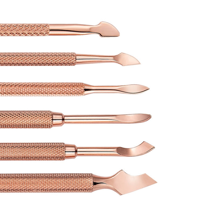 3 PCS Stainless Steel Rose Gold Double-Headed Steel Push Dead Skin Scissors Nail Set,Style: 04 Small Head - Nail Art Equipment by PMC Jewellery | Online Shopping South Africa | PMC Jewellery | Buy Now Pay Later Mobicred