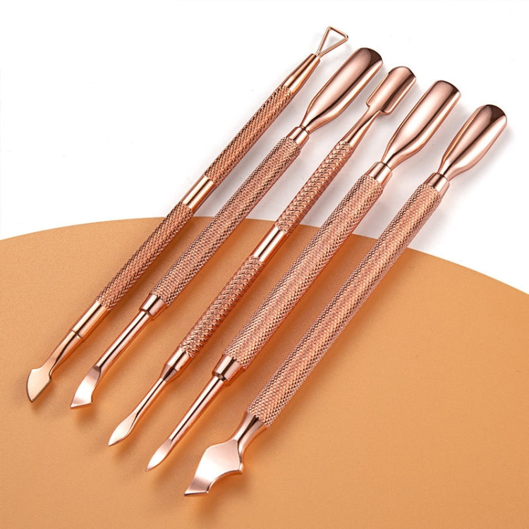 Stainless Steel Rose Gold Double-Headed Steel Push Dead Skin Scissors Nail Set,Style: D501 - Nail Art Equipment by PMC Jewellery | Online Shopping South Africa | PMC Jewellery | Buy Now Pay Later Mobicred