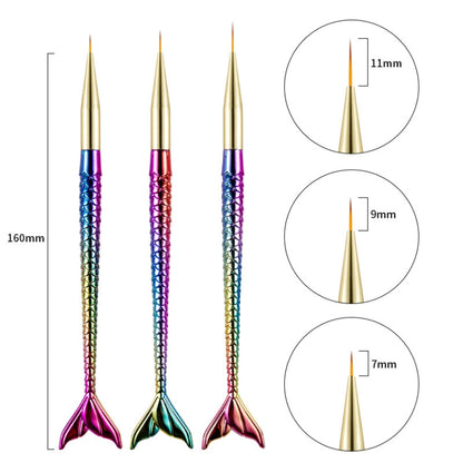 Manicure Smudge Pen Gradient Mermaid Painted Phototherapy Drawing Pen( 7cm Hook Line Pen) - Nail Art Equipment by PMC Jewellery | Online Shopping South Africa | PMC Jewellery | Buy Now Pay Later Mobicred