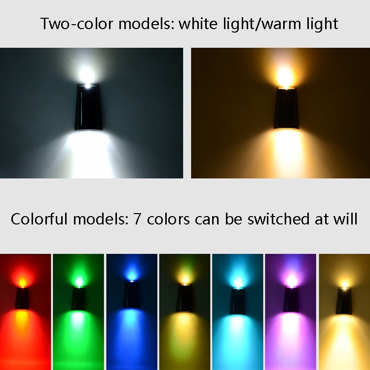 2 PCS N771 Solar Wall Light Up And Down Lights Outdoor Wall Lights Garden Light(Colorful Light) - Solar Lights by PMC Jewellery | Online Shopping South Africa | PMC Jewellery