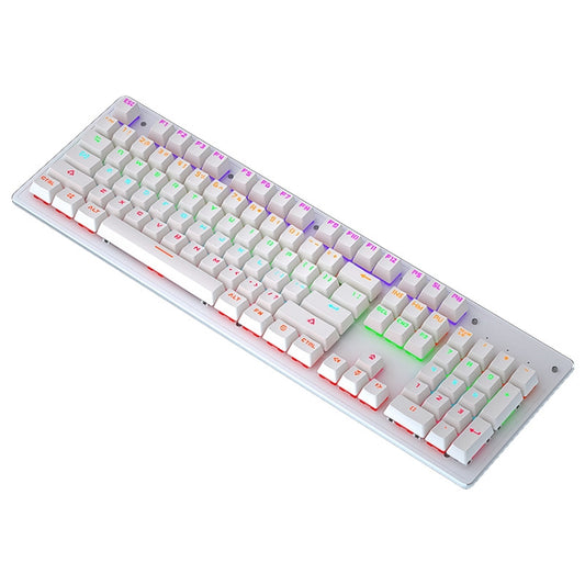 LEAVEN K880 104 Keys Gaming Green Axis Office Computer Wired Mechanical Keyboard, Cabel Length:1.6m(White) - Wired Keyboard by LEAVEN | Online Shopping South Africa | PMC Jewellery | Buy Now Pay Later Mobicred