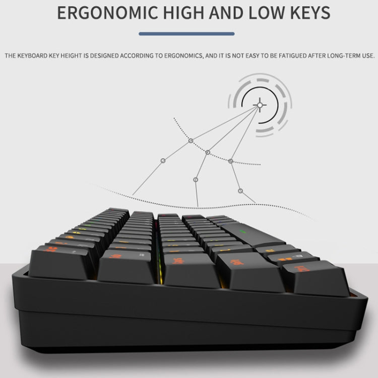 LEAVEN K28 61 Keys Gaming Office Computer RGB Wireless Bluetooth + Wired Dual Mode Mechanical Keyboard, Cabel Length:1.5m, Colour: Green Axis (White) - Wireless Keyboard by LEAVEN | Online Shopping South Africa | PMC Jewellery | Buy Now Pay Later Mobicred