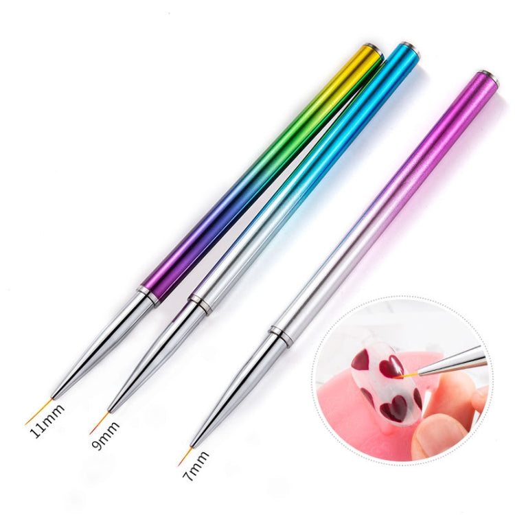 3 in 1 Color Titanium Nail Pen Color Drawing Pen Drawing Flower Nail Tool(7/9/11mm) - Nail Art Equipment by PMC Jewellery | Online Shopping South Africa | PMC Jewellery | Buy Now Pay Later Mobicred