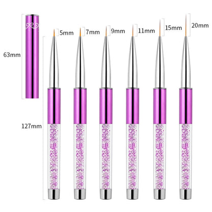 Nail Art Drawing Pen Purple Drill Rod Color Painting Flower Stripe Nail Brush With Pen Cover, Specification: 20mm - Nail Art Equipment by PMC Jewellery | Online Shopping South Africa | PMC Jewellery