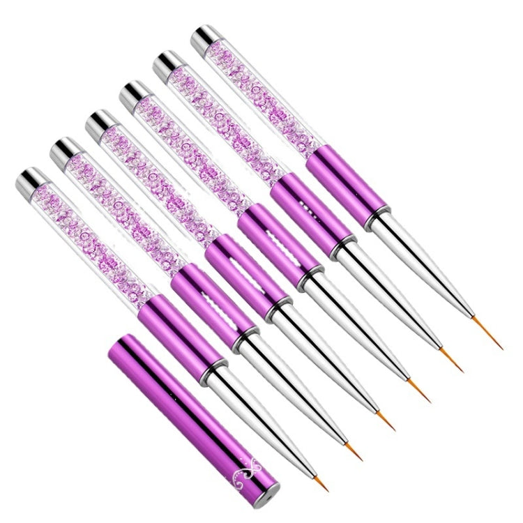 Nail Art Drawing Pen Purple Drill Rod Color Painting Flower Stripe Nail Brush With Pen Cover, Specification: 11mm - Nail Art Equipment by PMC Jewellery | Online Shopping South Africa | PMC Jewellery | Buy Now Pay Later Mobicred