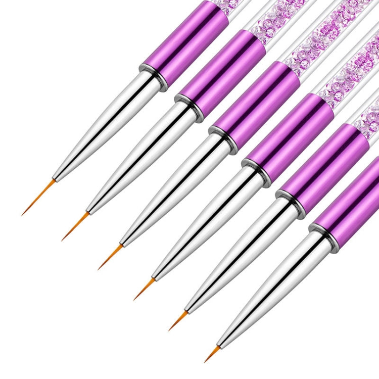 Nail Art Drawing Pen Purple Drill Rod Color Painting Flower Stripe Nail Brush With Pen Cover, Specification: 11mm - Nail Art Equipment by PMC Jewellery | Online Shopping South Africa | PMC Jewellery | Buy Now Pay Later Mobicred