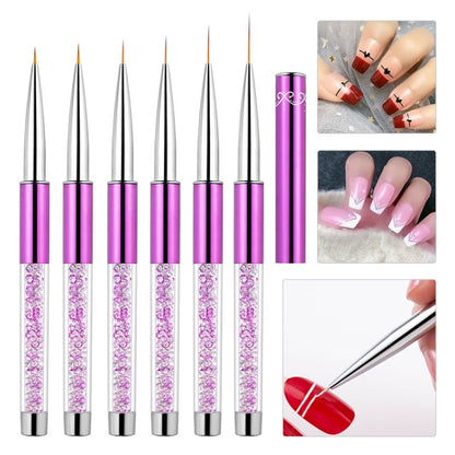 Nail Art Drawing Pen Purple Drill Rod Color Painting Flower Stripe Nail Brush With Pen Cover, Specification: 7mm - Nail Art Equipment by PMC Jewellery | Online Shopping South Africa | PMC Jewellery | Buy Now Pay Later Mobicred