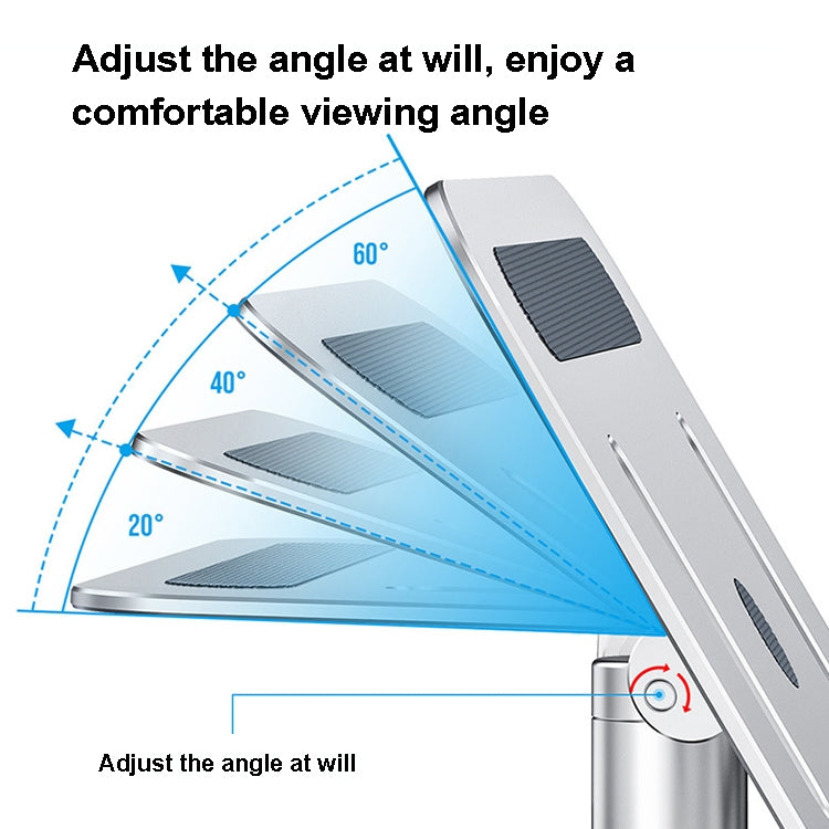 Oatsbasf 03597 Aluminum Alloy Notebook Heightening Bracket Notebook Computer Lifting Heat Dissipation Bracket Mobile Folding Table,Style: Deluxe Edition-Silver - Laptop Stand by Oatsbasf | Online Shopping South Africa | PMC Jewellery | Buy Now Pay Later Mobicred