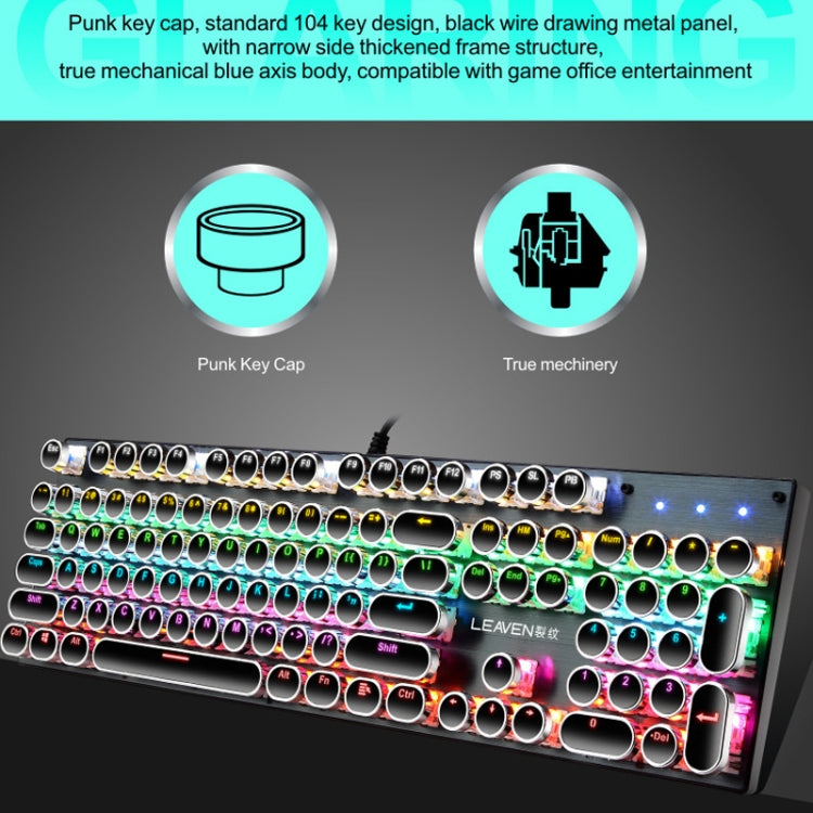 104 Keys Green Shaft RGB Luminous Keyboard Computer Game USB Wired Metal Mechanical Keyboard, Cabel Length:1.5m, Style: Double Imposition Version (White Pink) - Wired Keyboard by PMC Jewellery | Online Shopping South Africa | PMC Jewellery | Buy Now Pay Later Mobicred