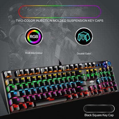 LEAVEN K990 Knob Version 104 Keys Office Computer Game Mechanical Green Axis Wired Keyboard, Cabel Length:1.8m(Black) - Wired Keyboard by LEAVEN | Online Shopping South Africa | PMC Jewellery | Buy Now Pay Later Mobicred