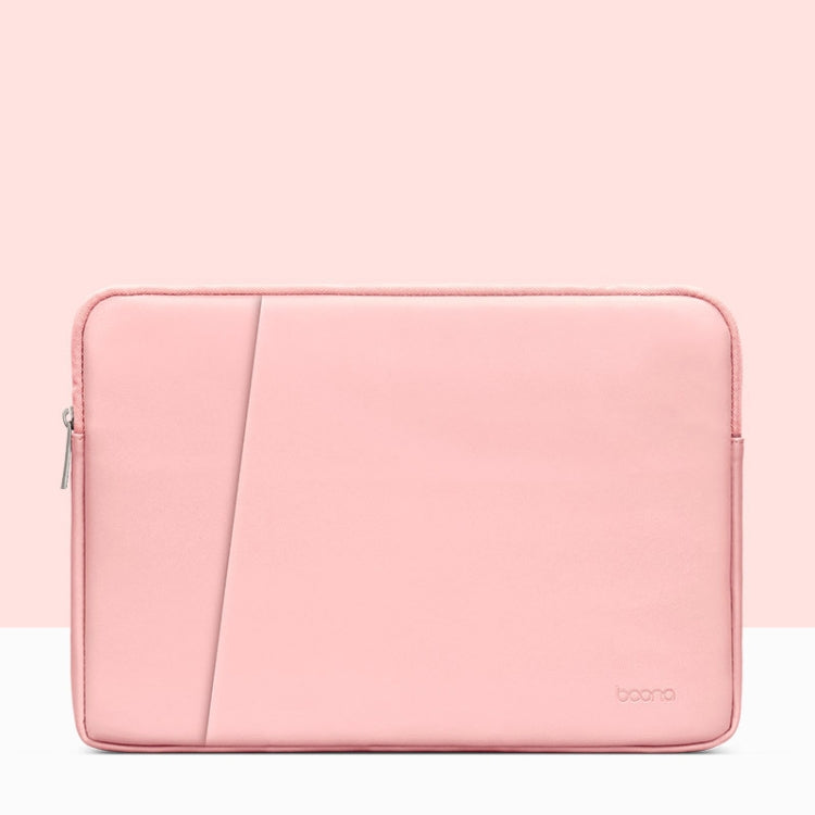 Baona BN-Q004 PU Leather Laptop Bag, Colour: Double-layer Pink, Size: 16/17 inch - 15.6 - 17 inch by Baona | Online Shopping South Africa | PMC Jewellery | Buy Now Pay Later Mobicred