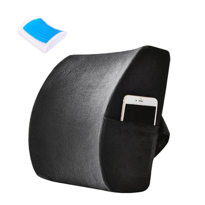 Office Waist Cushion Car Pillow With Pillow Core, Style: Gel Type(Suede Black) - Cushions & Pillows by PMC Jewellery | Online Shopping South Africa | PMC Jewellery | Buy Now Pay Later Mobicred