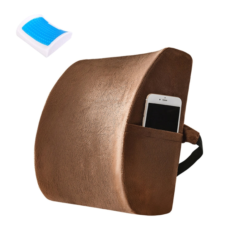 Office Waist Cushion Car Pillow With Pillow Core, Style: Gel Type(Suede Brown) - Cushions & Pillows by PMC Jewellery | Online Shopping South Africa | PMC Jewellery | Buy Now Pay Later Mobicred