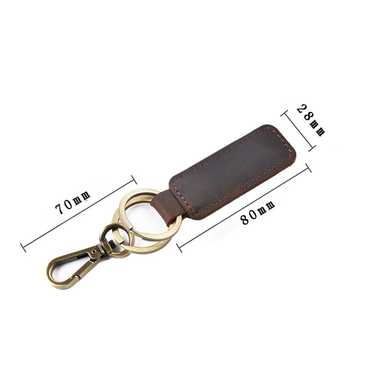 2 PCS Handmade Crazy Horse Leather Retro Keychain Car Couple Keychain, Specification: Double Ring(Black) - Key Rings by PMC Jewellery | Online Shopping South Africa | PMC Jewellery | Buy Now Pay Later Mobicred