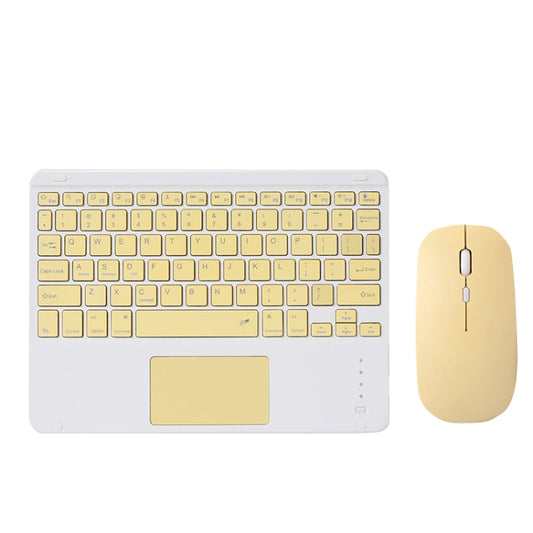 871 9.7 Inch Portable Tablet Bluetooth Keyboard With Touchpad + Mouse Set for iPad(Yellow + Mouse) - Universal by PMC Jewellery | Online Shopping South Africa | PMC Jewellery