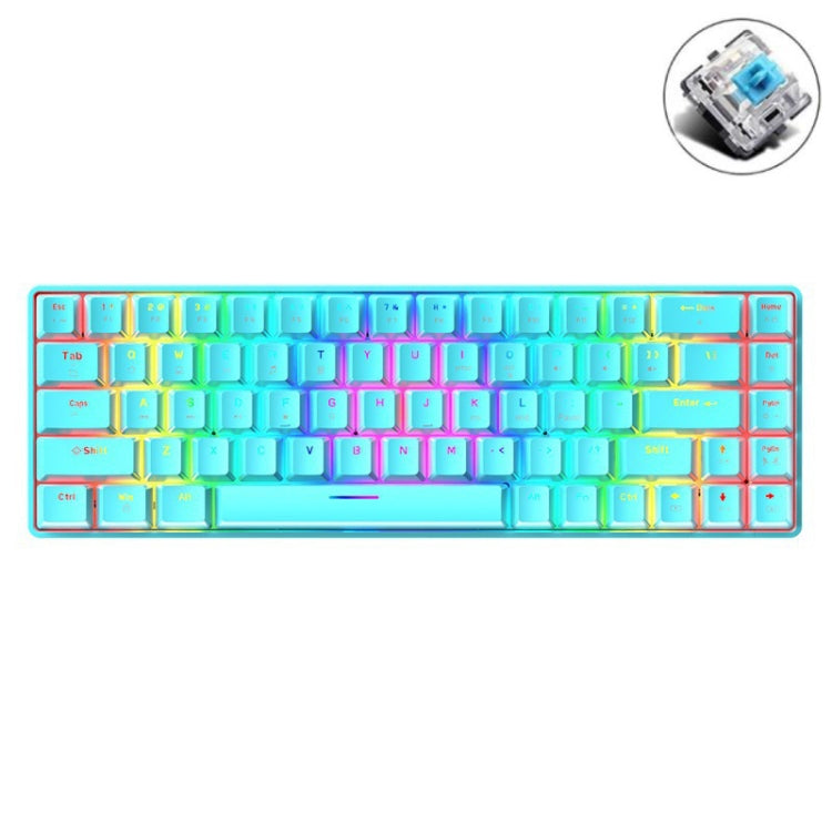 T8 68 Keys Mechanical Gaming Keyboard RGB Backlit Wired Keyboard, Cable Length:1.6m(Blue Green Shaft) - Wired Keyboard by PMC Jewellery | Online Shopping South Africa | PMC Jewellery | Buy Now Pay Later Mobicred