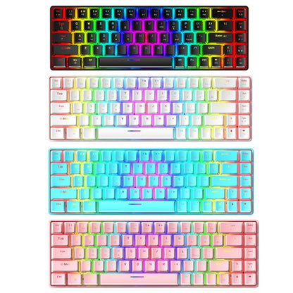 T8 68 Keys Mechanical Gaming Keyboard RGB Backlit Wired Keyboard, Cable Length:1.6m(White RGB Red Shaft) - Wired Keyboard by PMC Jewellery | Online Shopping South Africa | PMC Jewellery | Buy Now Pay Later Mobicred