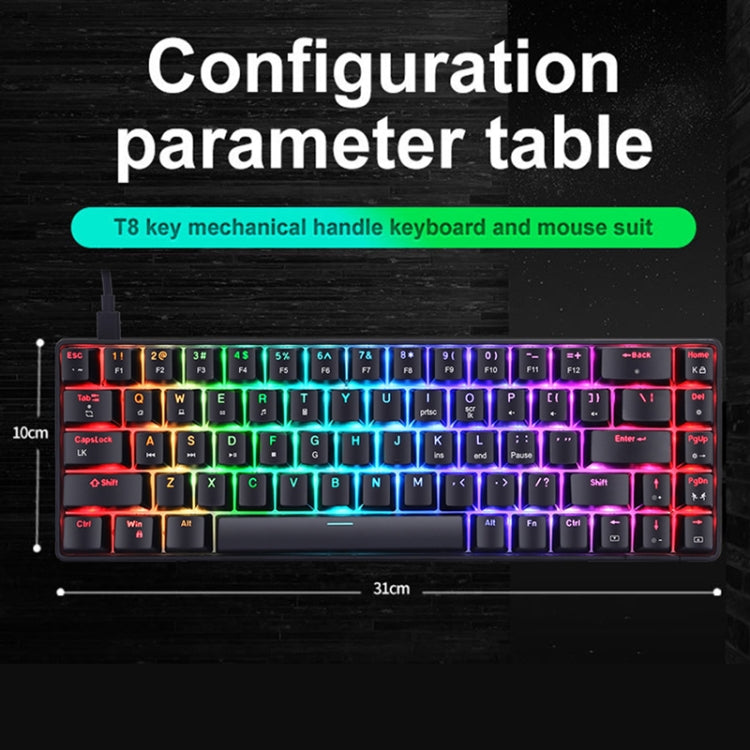 T8 68 Keys Mechanical Gaming Keyboard RGB Backlit Wired Keyboard, Cable Length:1.6m(Black Tea Shaft) - Wired Keyboard by PMC Jewellery | Online Shopping South Africa | PMC Jewellery | Buy Now Pay Later Mobicred