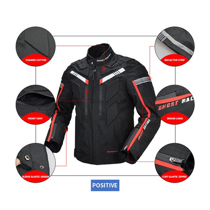GHOST RACING GR-Y07 Motorcycle Cycling Jacket Four Seasons Locomotive Racing Anti-Fall Cloth, Size: M(Black) - Protective Gear by GHOST RACING | Online Shopping South Africa | PMC Jewellery | Buy Now Pay Later Mobicred