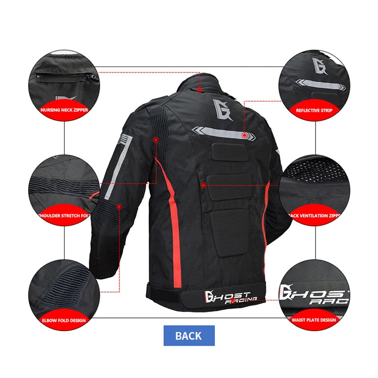 GHOST RACING GR-Y07 Motorcycle Cycling Jacket Four Seasons Locomotive Racing Anti-Fall Cloth, Size: XXXXL(Black) - Protective Gear by GHOST RACING | Online Shopping South Africa | PMC Jewellery | Buy Now Pay Later Mobicred