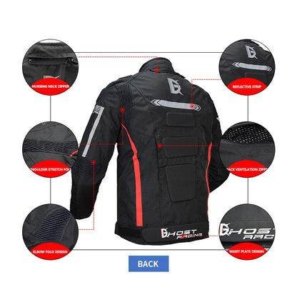 GHOST RACING GR-Y07 Motorcycle Cycling Jacket Four Seasons Locomotive Racing Anti-Fall Cloth, Size: XL(Black) - Protective Gear by GHOST RACING | Online Shopping South Africa | PMC Jewellery | Buy Now Pay Later Mobicred