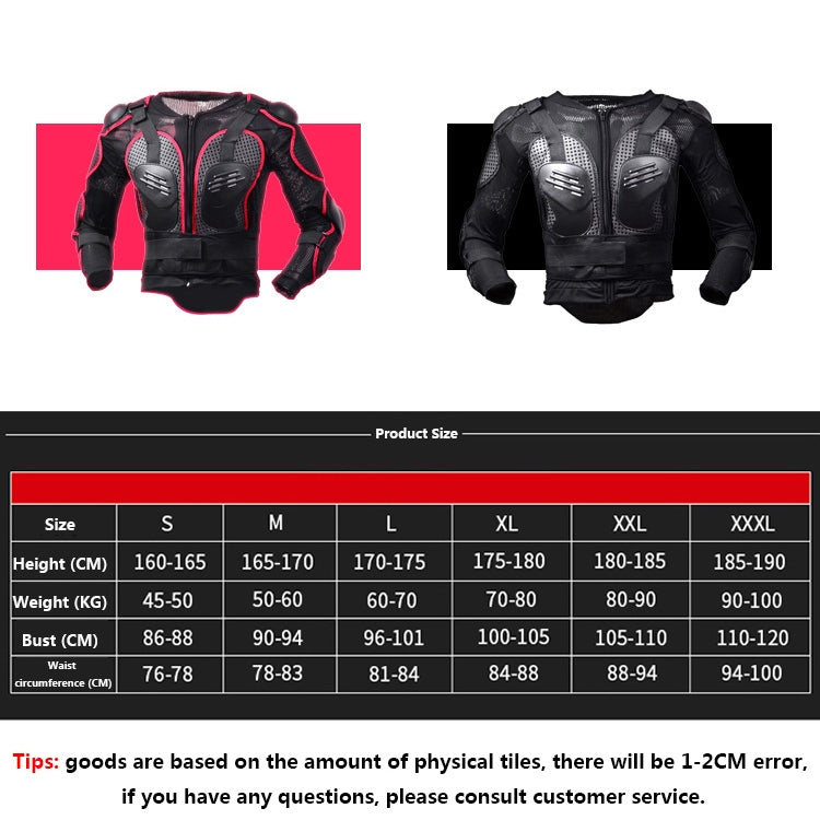 GHOST RACING F060 Motorcycle Armor Suit Riding Protective Gear Chest Protector Elbow Pad Fall Protection Suit, Size: S(Red) - Protective Gear by GHOST RACING | Online Shopping South Africa | PMC Jewellery | Buy Now Pay Later Mobicred