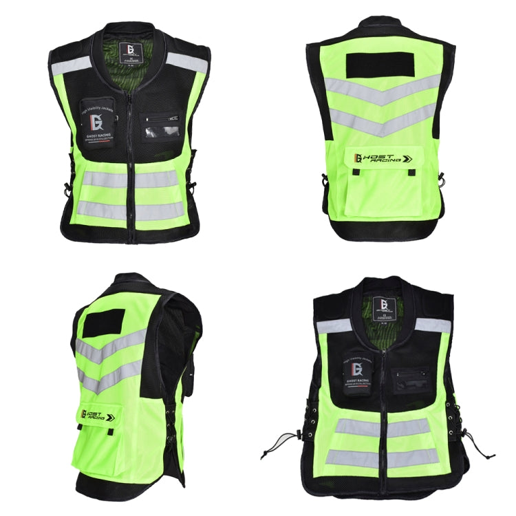 GHOST RACING GR-Y06 Motorcycle Riding Vest Safety Reflective Vest, Size: M(Fluorescent Green) - Protective Gear by GHOST RACING | Online Shopping South Africa | PMC Jewellery | Buy Now Pay Later Mobicred