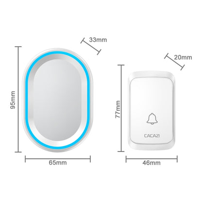 CACAZI A80 1 For 1 Wireless Music Doorbell without Battery, Plug:EU Plug(White) - Wireless Doorbell by CACAZI | Online Shopping South Africa | PMC Jewellery