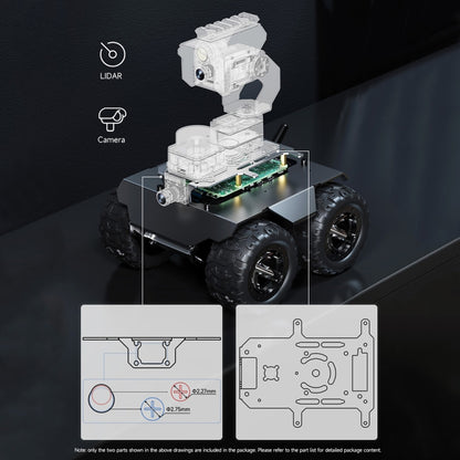 Waveshare WAVE ROVER Flexible Expandable 4WD Mobile Robot Chassis, Onboard ESP32 Module(EU Plug) - Robotics Accessories by Waveshare | Online Shopping South Africa | PMC Jewellery | Buy Now Pay Later Mobicred