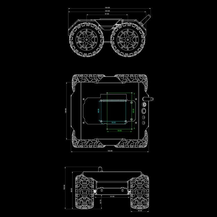 Waveshare WAVE ROVER Flexible Expandable 4WD Mobile Robot Chassis, Onboard ESP32 Module(EU Plug) - Robotics Accessories by Waveshare | Online Shopping South Africa | PMC Jewellery | Buy Now Pay Later Mobicred