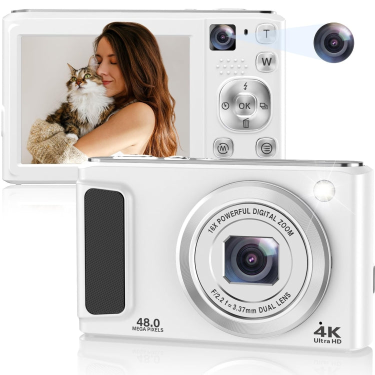 DC308 2.8-Inch 4K HD Front And Rear Dual-Camera 16X Zoom Digital Camera AU Plug(White) - Children Cameras by PMC Jewellery | Online Shopping South Africa | PMC Jewellery | Buy Now Pay Later Mobicred