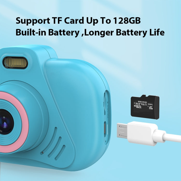 DC502 2.4-Inch 16X Zoom 2.7K Video Recording Children Digital Camera, Color: Blue + 32G(UK Plug) - Children Cameras by PMC Jewellery | Online Shopping South Africa | PMC Jewellery | Buy Now Pay Later Mobicred