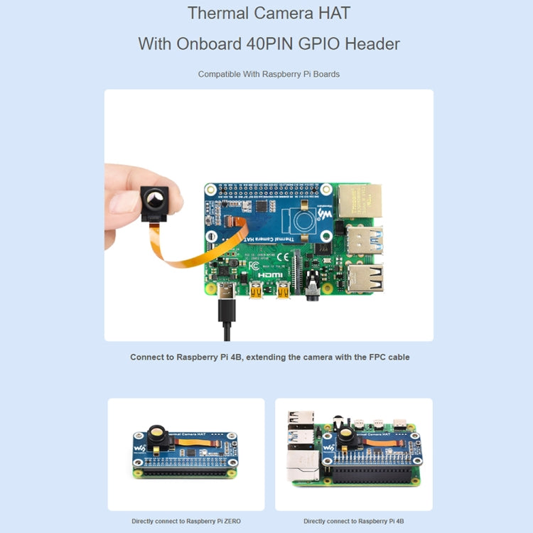 Waveshare Long-Wave IR Thermal Imaging Camera Module, 80×62 Pixels, 45°FOV(Type-C Port) - Module by Waveshare | Online Shopping South Africa | PMC Jewellery | Buy Now Pay Later Mobicred