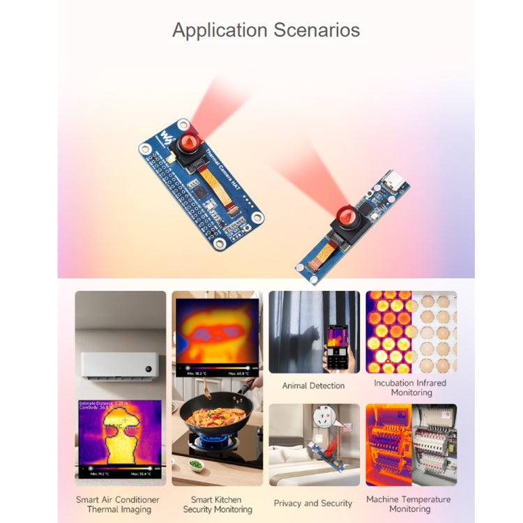 Waveshare Long-Wave IR Thermal Imaging Camera Module, 80×62 Pixels, 45°FOV(40PIN GPIO Header) - Module by Waveshare | Online Shopping South Africa | PMC Jewellery