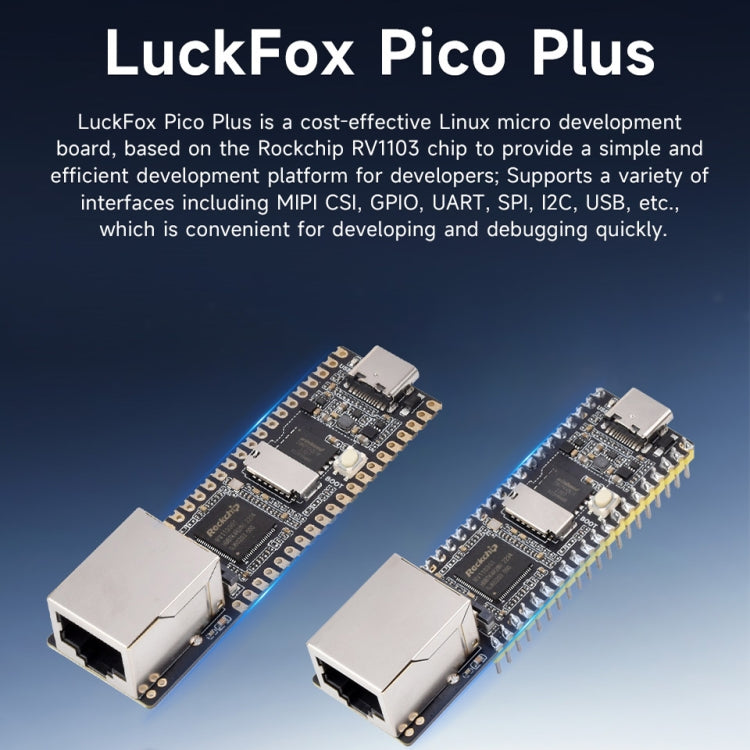 Waveshare LuckFox Pico Plus RV1103 Linux Micro Development Board, With Ethernet Port without Header - Boards & Shields by Waveshare | Online Shopping South Africa | PMC Jewellery | Buy Now Pay Later Mobicred