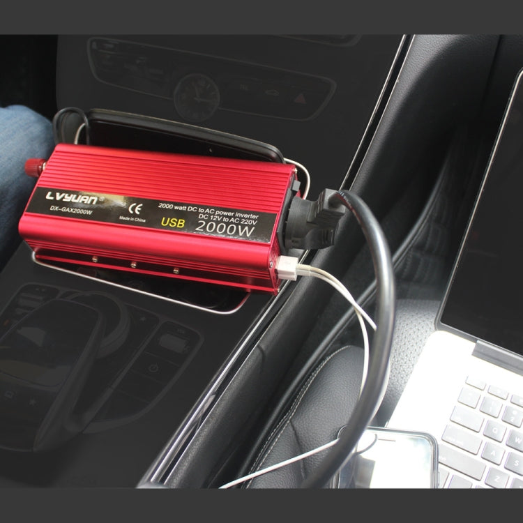 LVYUAN Car Inverter Dual USB Power Converter, Specification: 12V to 220V 2000W - Modified Square Wave by PMC Jewellery | Online Shopping South Africa | PMC Jewellery | Buy Now Pay Later Mobicred