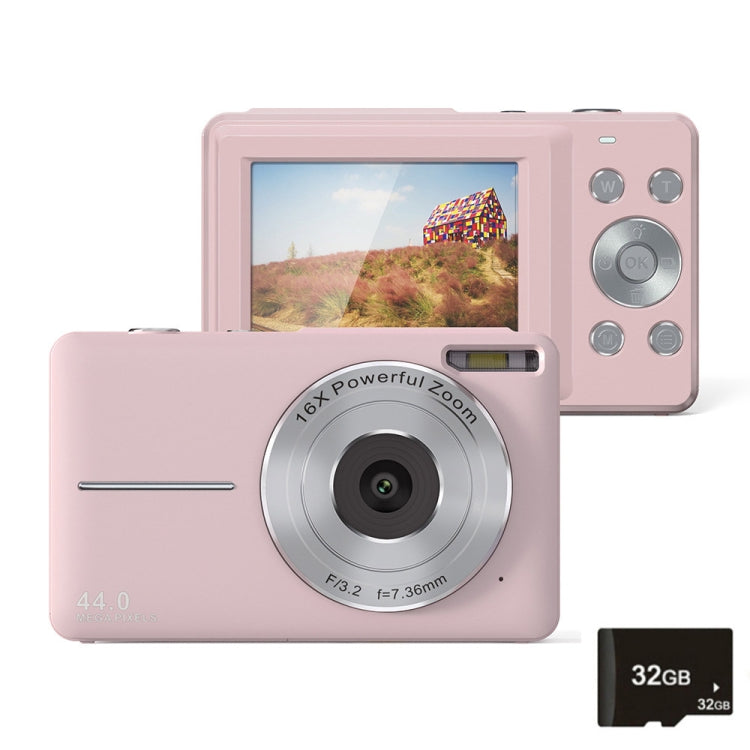 DC403L-AF 2.4-Inch 16X Zoom HD Digital Camera Mini Children Photography Camera AU Plug(Pink+32G) - Children Cameras by PMC Jewellery | Online Shopping South Africa | PMC Jewellery | Buy Now Pay Later Mobicred