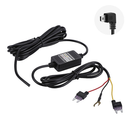 H516 Recording Step-down Line Shrinkage Video Car Charger Line Parking Monitoring Three-Core Power Cord, Model: With Fuse(Mini Left Elbow) - Cables & Connectors by PMC Jewellery | Online Shopping South Africa | PMC Jewellery | Buy Now Pay Later Mobicred