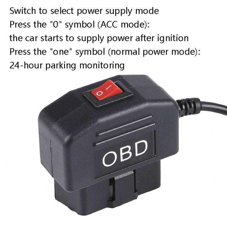 H508 OBD Car Charger Driving Recorder Power Cord 12/24V To 5V With Switch Low Pressure Protection Line, Specification: Micro Straight - Cables & Connectors by PMC Jewellery | Online Shopping South Africa | PMC Jewellery | Buy Now Pay Later Mobicred