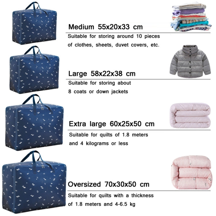 Oxford Cloth Quilt Moisture-Proof & Waterproof Storage Bag Zipper Portable Moving Luggage Bag, Specification: 55x33x20cm(Blue Triangle) - Storage Bags by PMC Jewellery | Online Shopping South Africa | PMC Jewellery