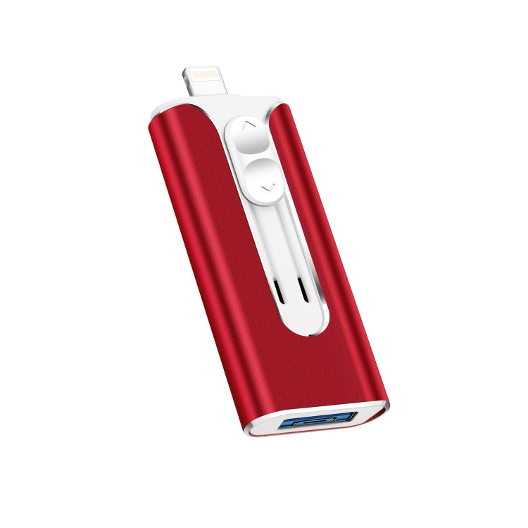 128GB Micro USB + 8 Pin + USB 2.0 3 in 1 Mobile Phone Computer U-Disk(Red) - U Disk & Card Reader by PMC Jewellery | Online Shopping South Africa | PMC Jewellery | Buy Now Pay Later Mobicred