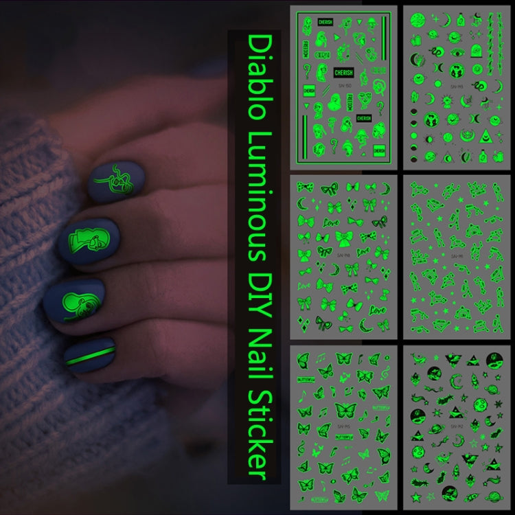 10 PCS Waterproof Sweat Proof Environmental Luminous DIY Nail Stickers(SN-140) - Nail Stickers by PMC Jewellery | Online Shopping South Africa | PMC Jewellery | Buy Now Pay Later Mobicred