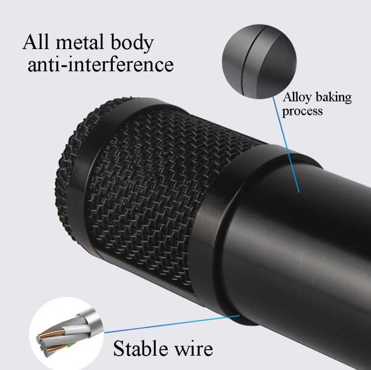 BM800 Condenser Microphone Set With USB Sound Card(Black And Black Net) - Microphone by PMC Jewellery | Online Shopping South Africa | PMC Jewellery | Buy Now Pay Later Mobicred