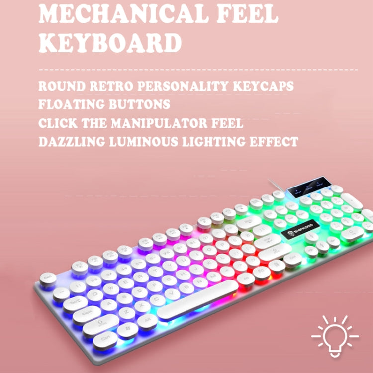 Shipadoo LD-122 4 in 1 Girly Glowing Keyboard + Mouse + Earphone + Mouse Pad Set(Pink Punk) - Wired Keyboard by Shipadoo | Online Shopping South Africa | PMC Jewellery | Buy Now Pay Later Mobicred