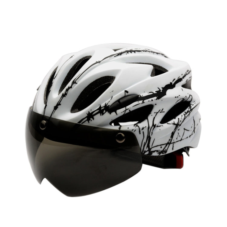 RZ285 Bicycle Outdoor Riding Helmet With Goggles(White Black) - Protective Helmet & Masks by PMC Jewellery | Online Shopping South Africa | PMC Jewellery | Buy Now Pay Later Mobicred