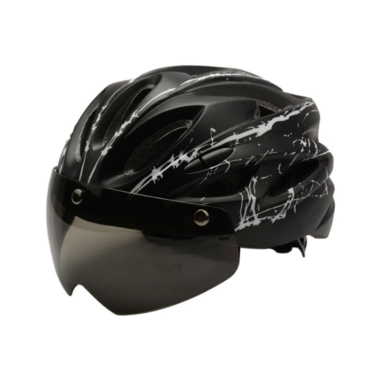 RZ285 Bicycle Outdoor Riding Helmet With Goggles(Black White) - Protective Helmet & Masks by PMC Jewellery | Online Shopping South Africa | PMC Jewellery | Buy Now Pay Later Mobicred