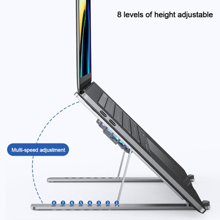 BONERUY P11F Notebook Cooling Bracket Fan Aluminum Alloy Radiator, Colour:  Gray with Type-C Cable - Cooling Pads by BONERUY | Online Shopping South Africa | PMC Jewellery | Buy Now Pay Later Mobicred