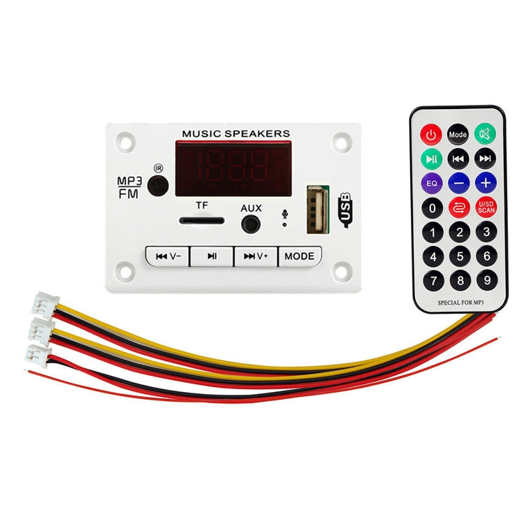 12V Car Color Display Audio Bluetooth MP3 Decoder Board(White) - Car MP3 & MP4 & MP5 by PMC Jewellery | Online Shopping South Africa | PMC Jewellery